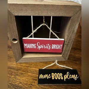 Small wooden shadowbox with multiple holidays